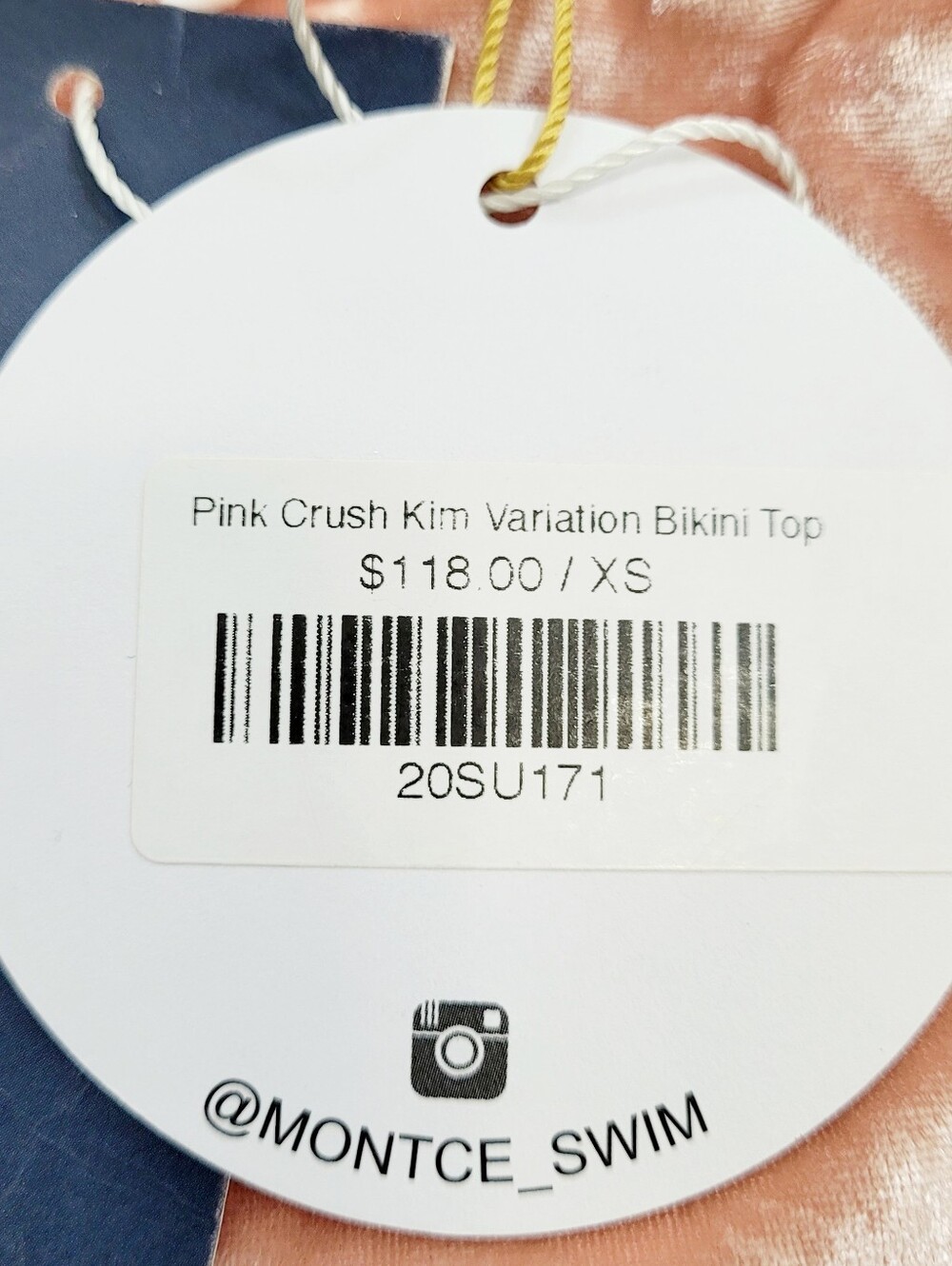 NWT MONTCE Pink Crush Kim Variation Bikini Top XS New - Picture 4 of 7